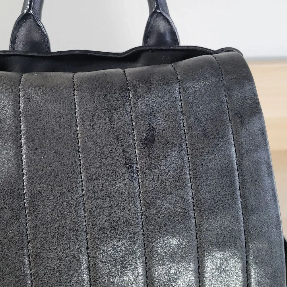 Rag & Bone Pilot Two Tone Backpack Leather Fawn Black Colorblock Purse Suede
